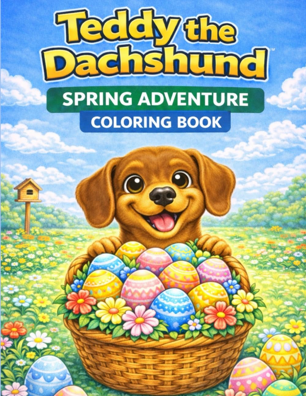 Teddy the Dachshund: Spring Adventure Coloring Book for Kids: A Cute Easter Activity Book with Fun Scenes, Puppies and Eggs (Teddy the Dachshund Coloring Books)