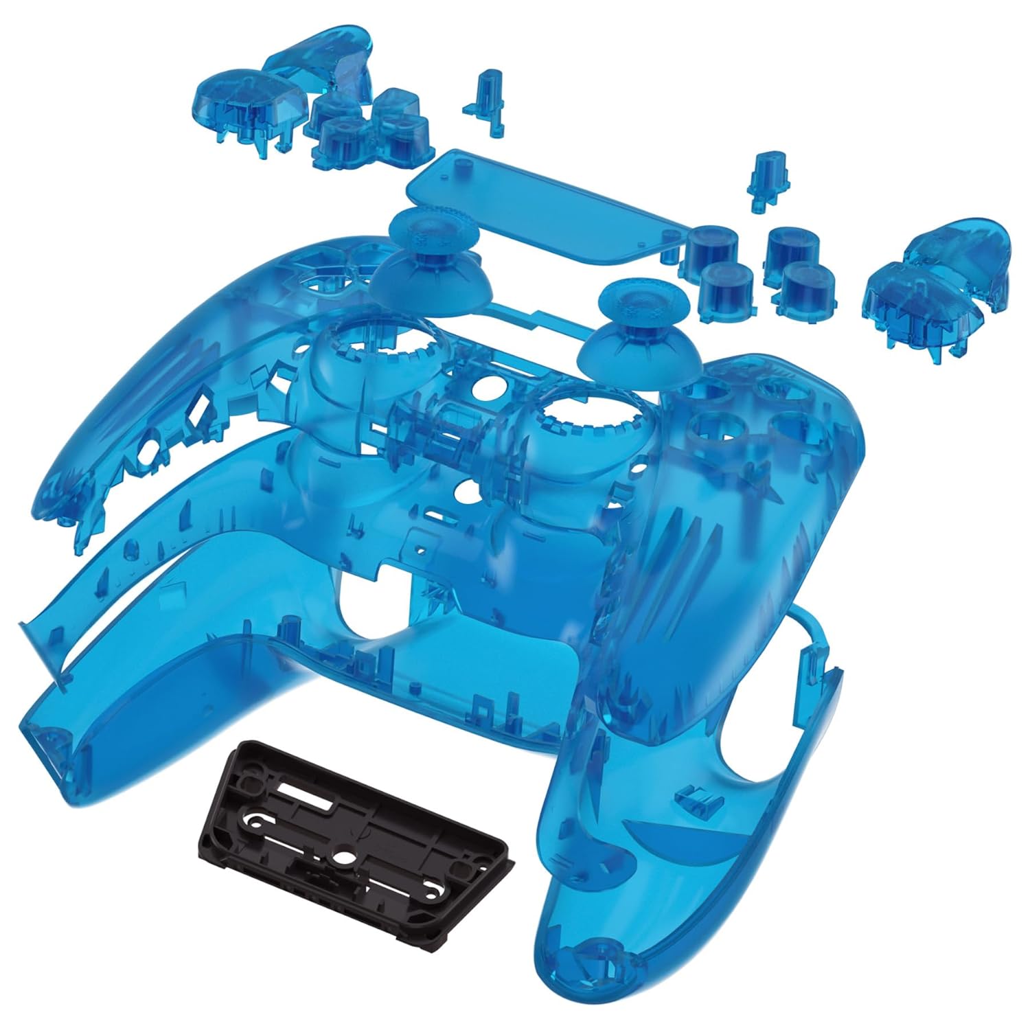 eXtremeRate Full Set Shell with Buttons Touchpad Cover, Clear Blue Custom Replacement Decorative Trim Shell Front Back Plates Compatible with p s 5 Controller BDM-010 020 - Without Controller - Image 4