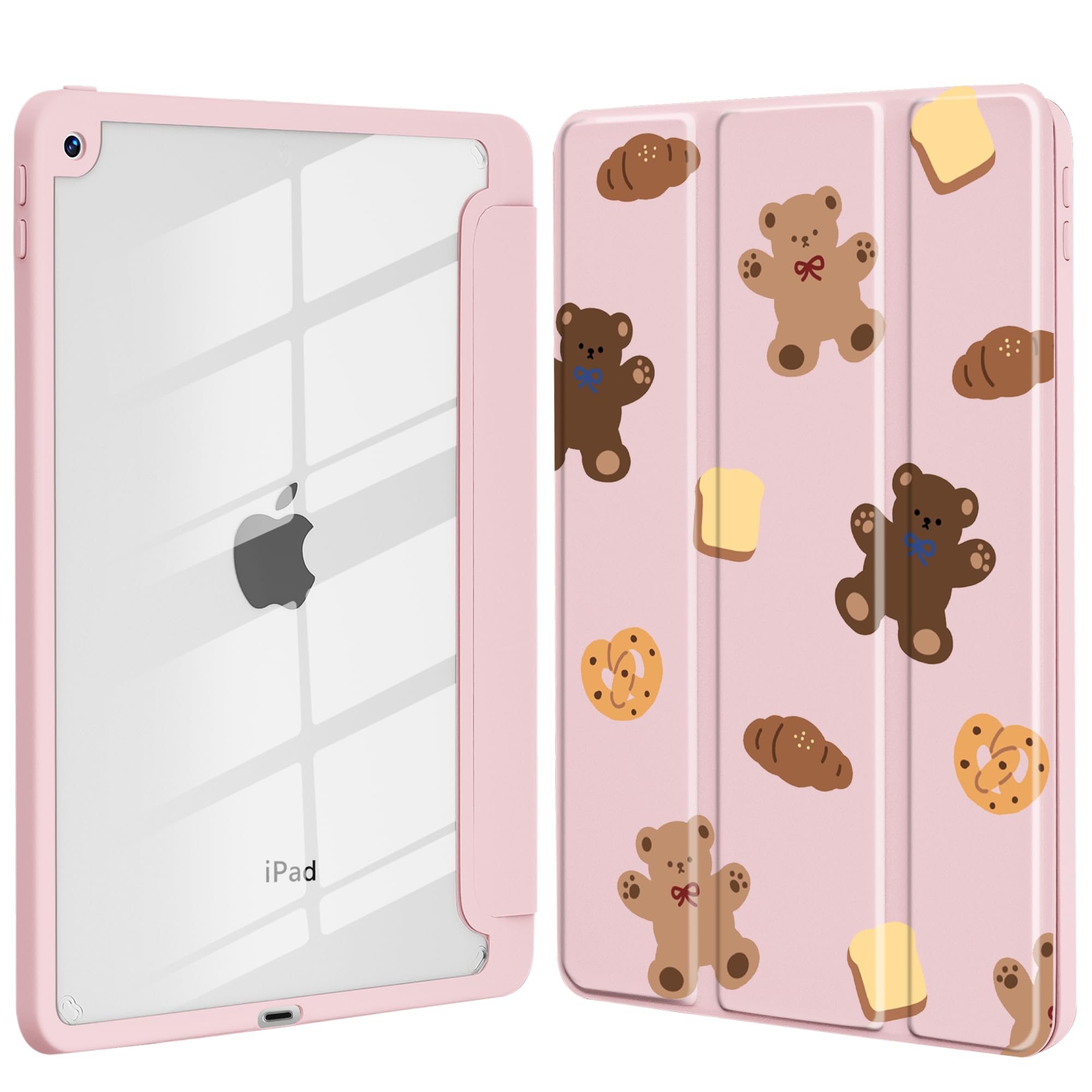 Funda para iPad 10 y 11 gen de 10.9 pulgadas con soporte de lápiz y tapa trifold transparente 8