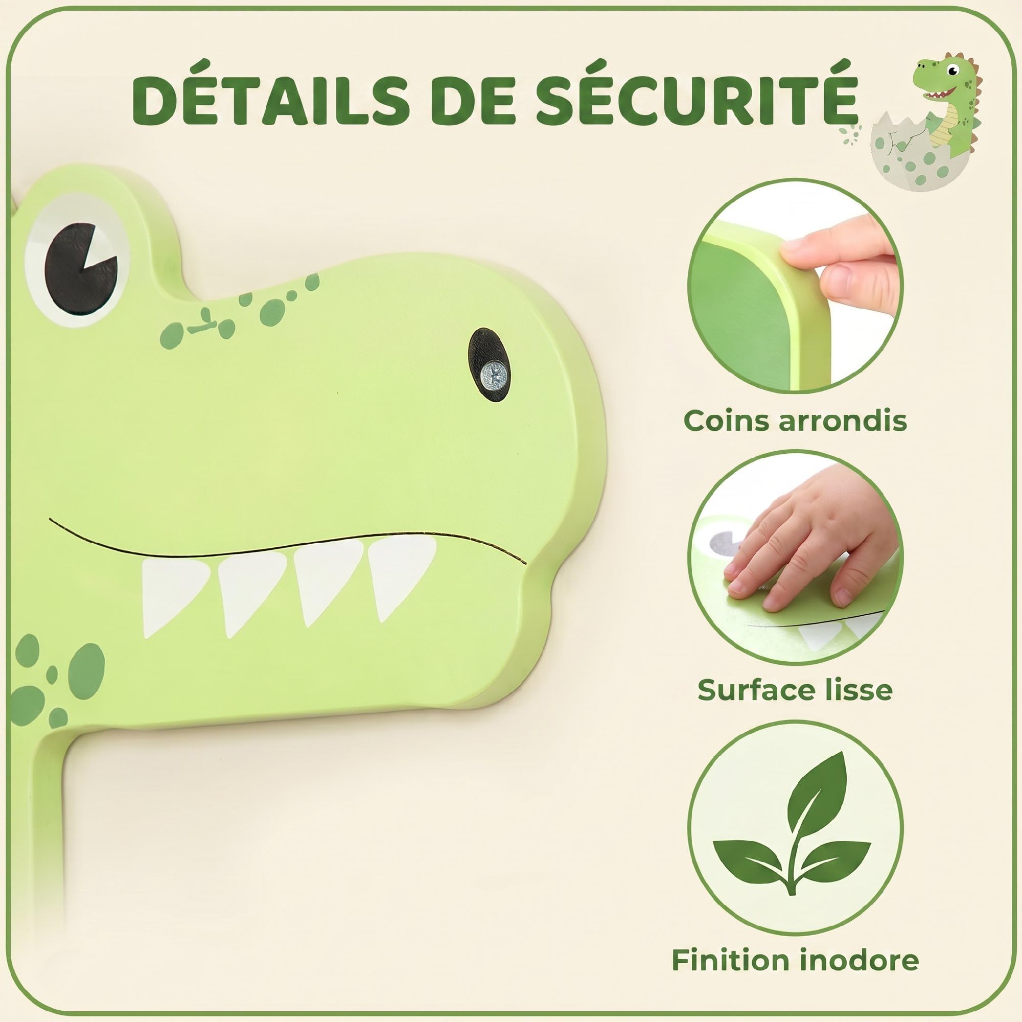 AIYAPLAY Busy Board Jouet Tableau d'Activités Dinosaure 2+ Ans Vert