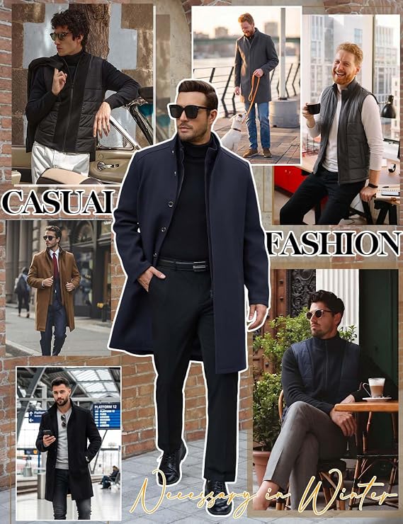 heekpek Men's 2-in-1 Winter Coat with Removable Vest for Business