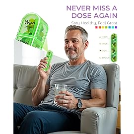 Odaro Weekly Pill Organizer 4 Times a Day, Daily Pill Box 7 Day, Large Travel Pill Case with 28 Compartment to Hold Medicine, Vitamin and Supplement - Purple Case