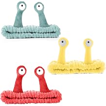 3Pcs Face Wash Headband Snail Spa Hair Bands Cute Makeup Headbands Women Cartoon Creative Hair Accessories Elastic Coral Fleece Fun Gifts for Washing Face Shower Beauty Skincare