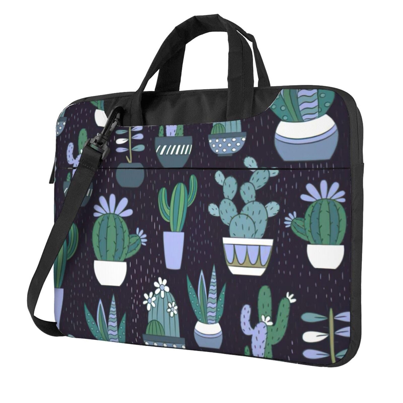 Bolsa para laptop ligera estampado cactus y correa ajustable 8