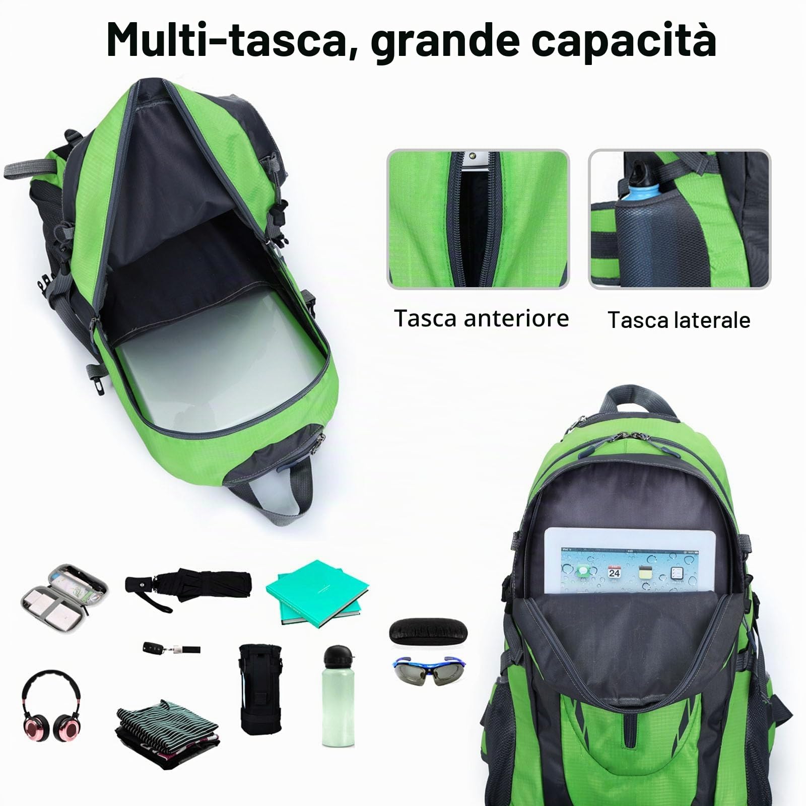 40L Zaino da Trekking Impermeabile Hiking Backpack per Donna Uomo - Ciclismo Arrampicata Sport