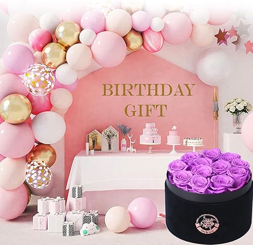 Miniatura 4 de Dekun Caja de regalo de rosa preservada, rosa real preservada para ella, rosa recién cortada de primera calidad, rosa para el día de la madre,