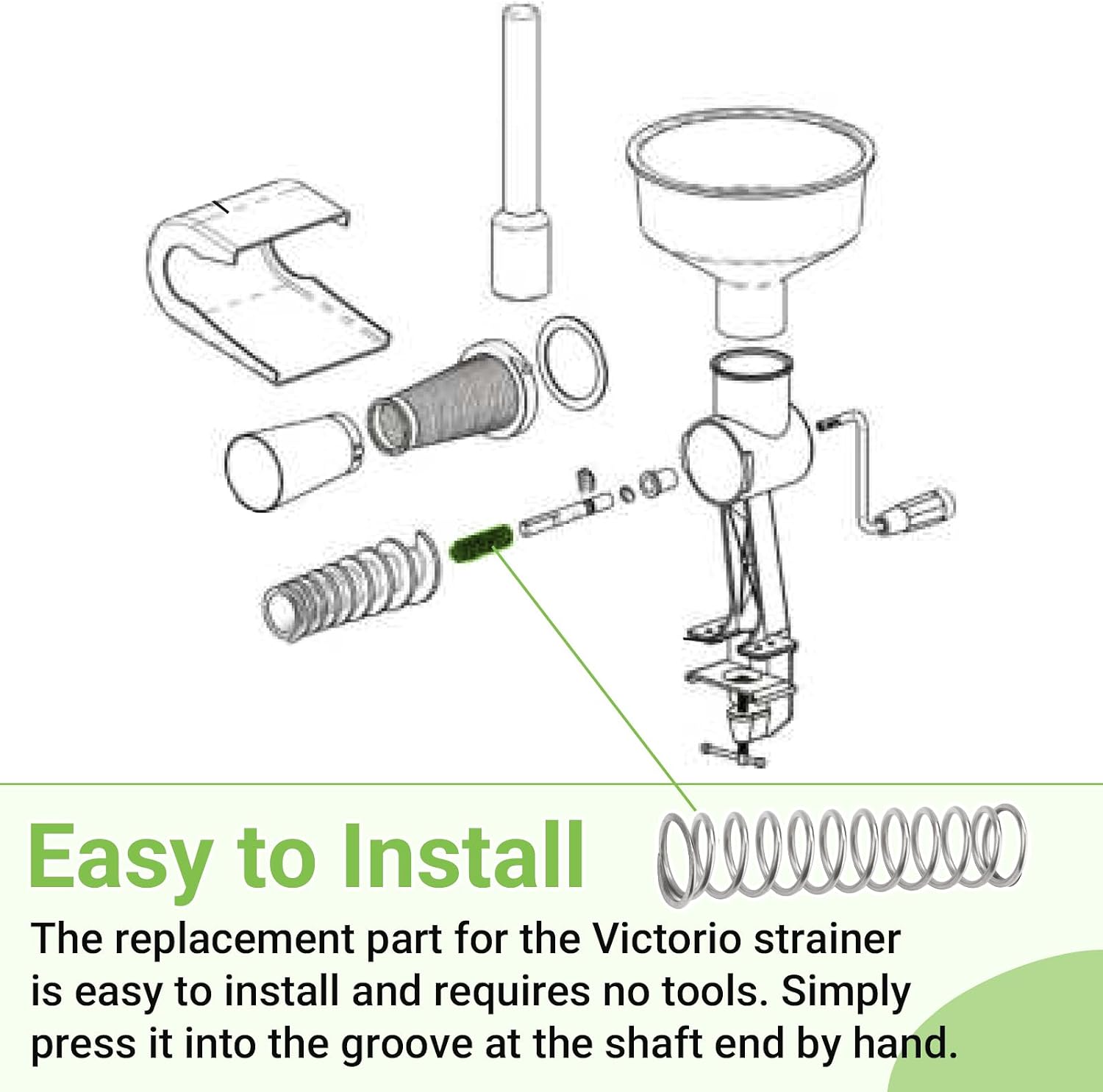 VKP250 Food Strainer Replacement Spring Compatible with Victorio & Johnny
