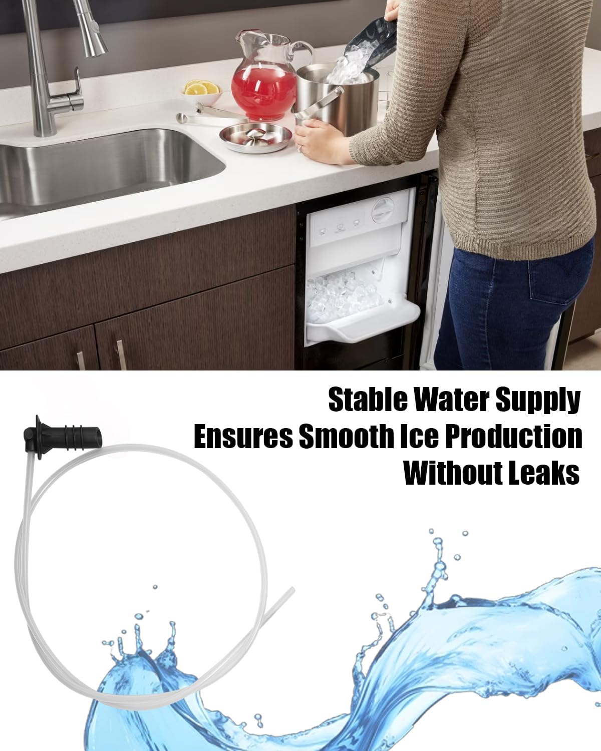 W11415785 Ice Maker Fill Tube and Water Line Assembly Fit for Whirlpool Refrigerator, Includes 1 Screwdriver and 1 Towel, Replaces AP6978206 67006317 W11232485 12961401 PS12745424