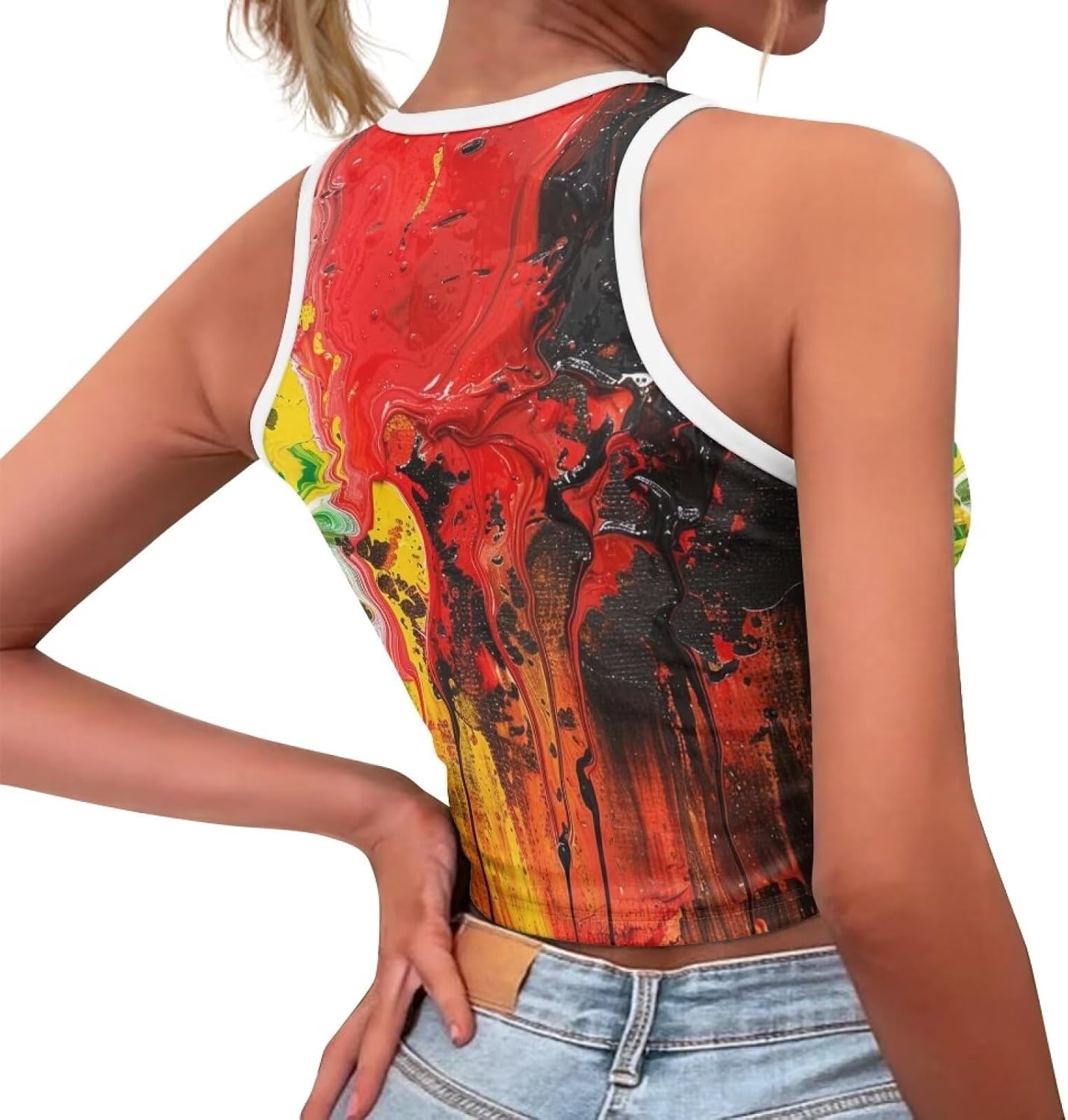 2025 Summer Tank Top for Women Casual Basic Crop Neck Tops XS-2XL image 3