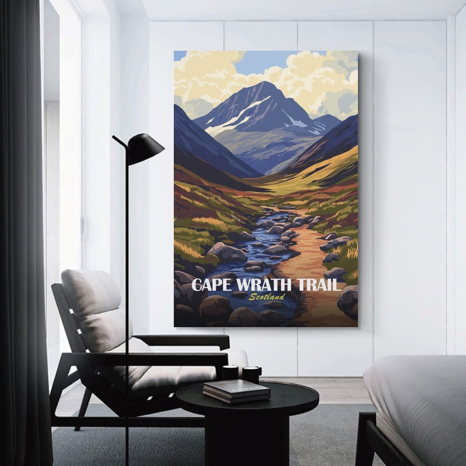 Junmoney Canvas Wall Decor Cape Wrath Trail Scotland Landscape, 24x36inch(60x90cm), for Bedroom Decor, Cosy Corners Or Studios, Decorative Wall Art for Cosy Rooms