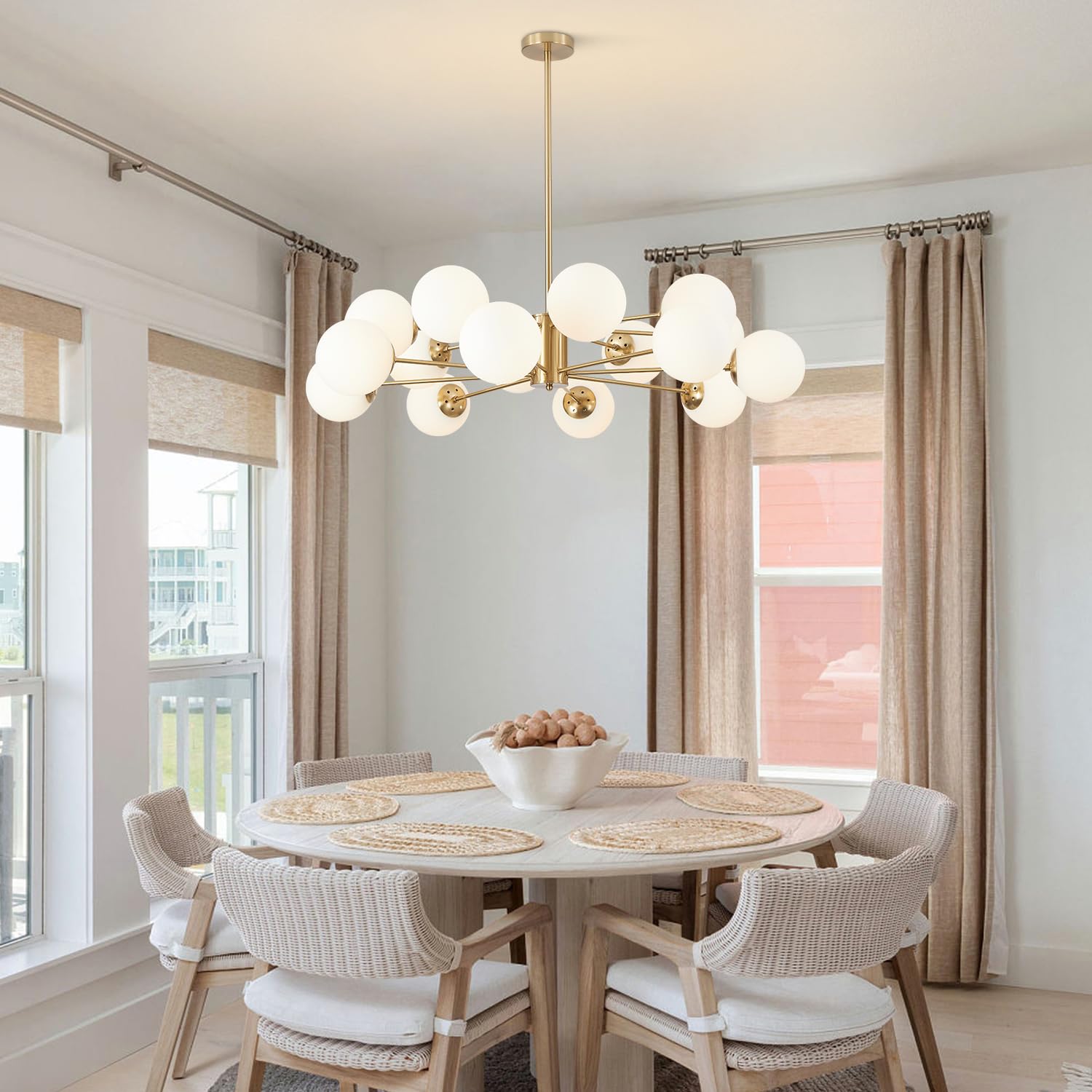 Snapklik.com : Gold Sputnik Chandelier 16-Light Globe Pendant Light ...