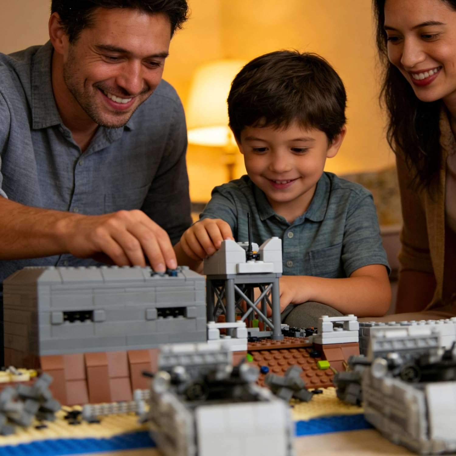 1120 Piece WW2 Landing Craft Battlefield Military Fortresses Building Block Set Toys for Kids.Including Fortresses,Landing Craft, Turrets.The Best Gift for Military Enthusiasts.