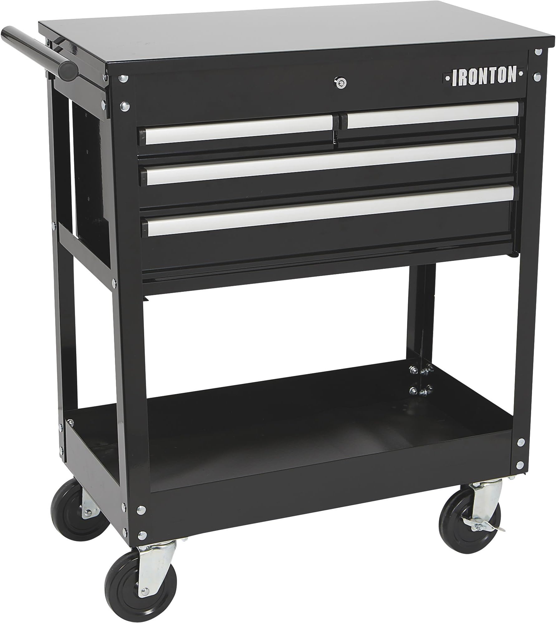 Ironton Mobile Tool Chest, Slide Top Tool Cart Made of Rust-Resistant Powder-Coat Finish, Mobile with Fully Opening Lid, Four Locking Drawers, Rolling Tool Carts Tool Cart with Drawers