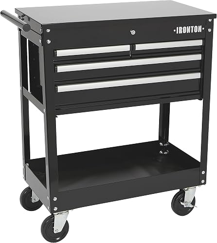 Ironton Slide-Top Mobile Tool Chest, 4-Drawer Rolling Tool Cart with Locking Drawers & Powder-Coat Steel Ironton Slide-Top Mobile Tool Chest, 4-Drawer Rolling Tool Cart with Locking Drawers & Powder-Coat Steel