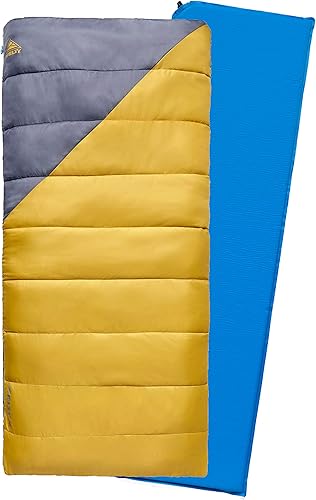 Kelty Kit de campamento, juego de saco de dormir y almohadilla de dormir y combo incluye saco de dormir rectangular de 40 grados Fahrenheit y