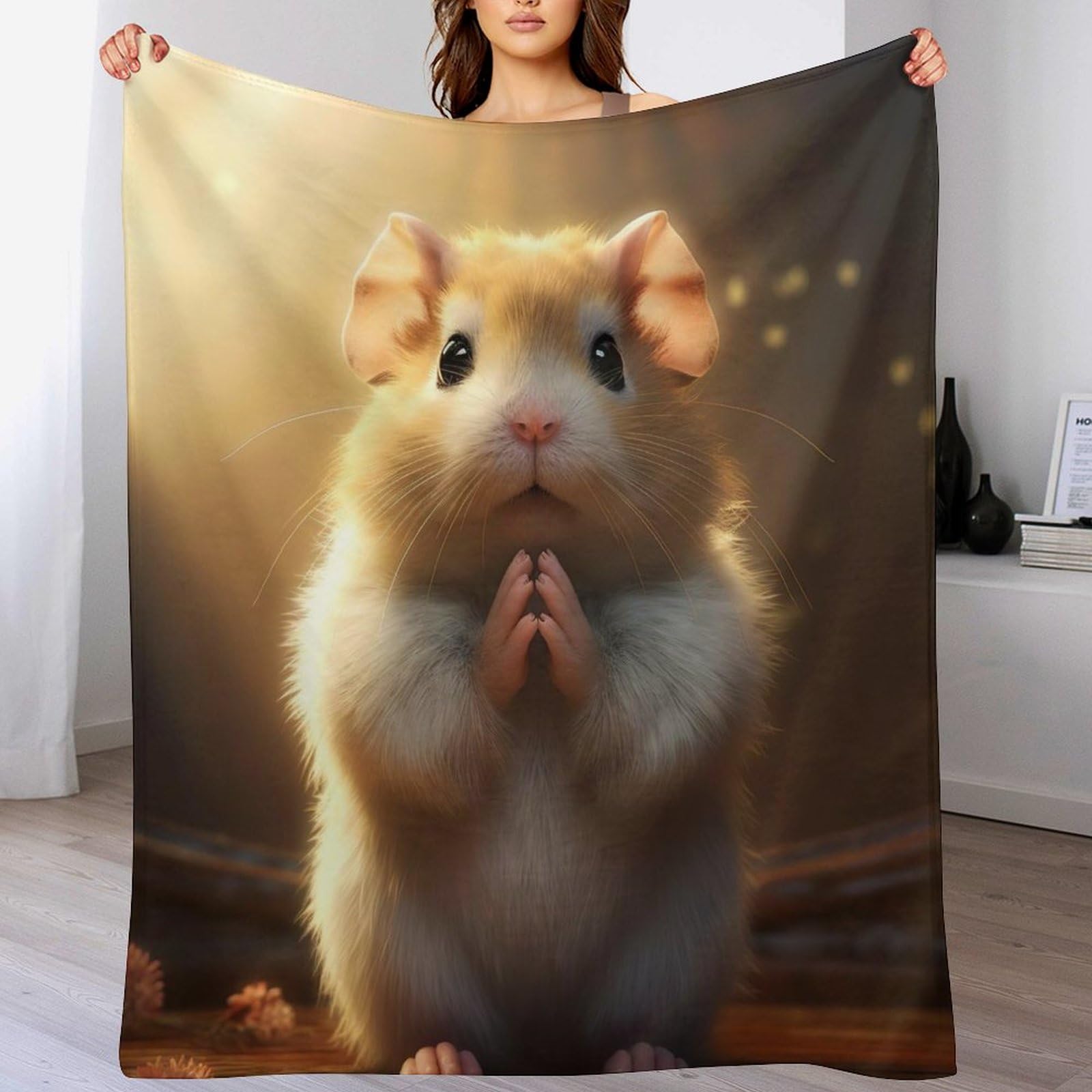Couverture hamster 150x200 cm idéale pour voyager et s'emmitoufler dans le canapé