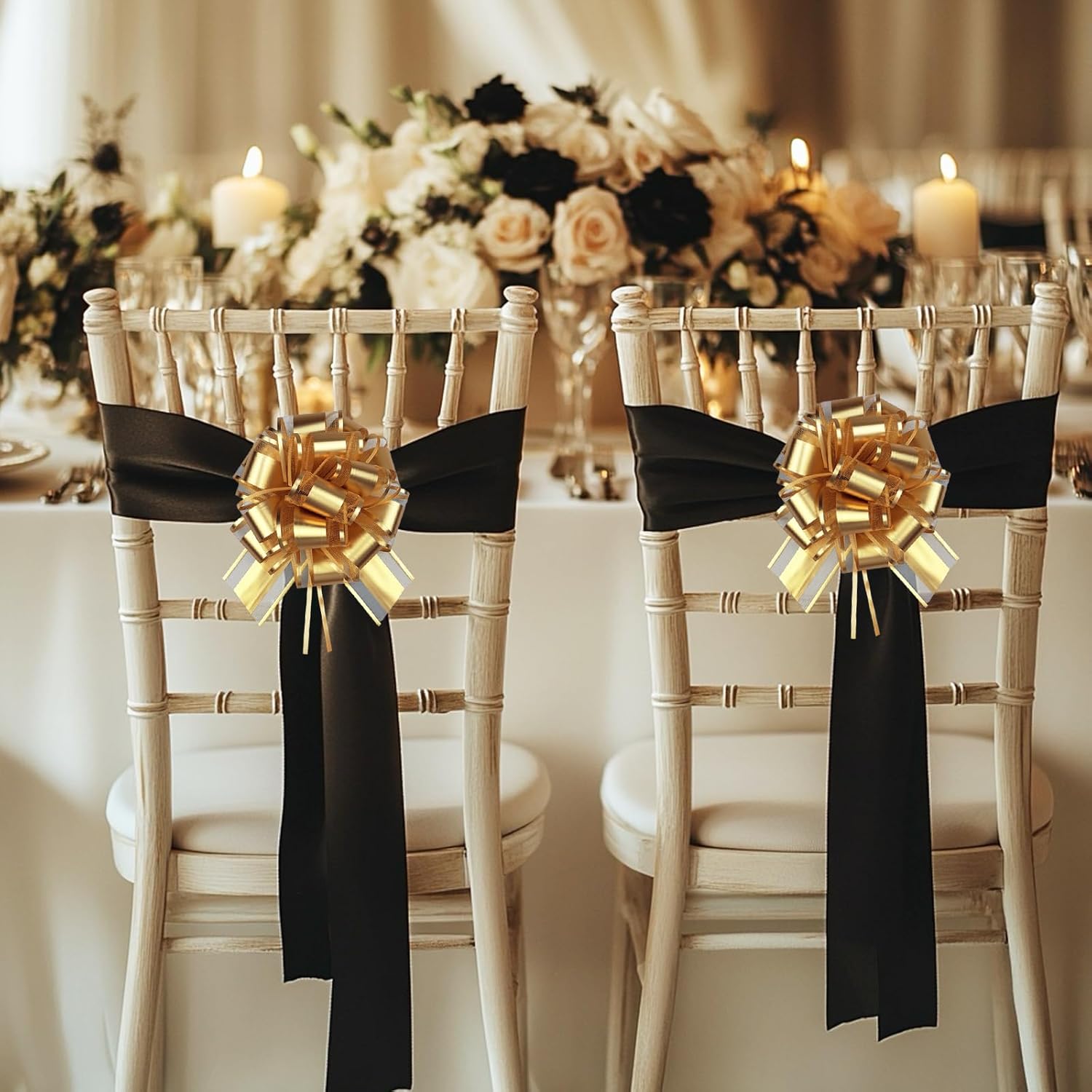 Yokodaza 12Pcs Multicolor Gift Bows 6 Colors Pull Bows for Gift Wrapping, 6 inch Large Ribbon Bows for Presents Christmas Wedding Party Decorations - Image 8