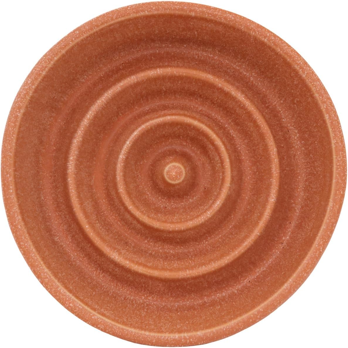 Ceramic Slow Feeder Dog Bowl Anti-Tipping Anti-Choke Circle Design Non-Slip Large Pet Food Bowl - Orange