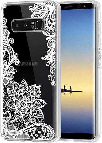 Phone Case for Galaxy Note 8 Case, Samsung Note 8 Case Girls Women, Slim Shockproof Clear Floral Pattern Soft Flexible TPU Protective Cover for Samsung Galaxy Note 8 Mandala