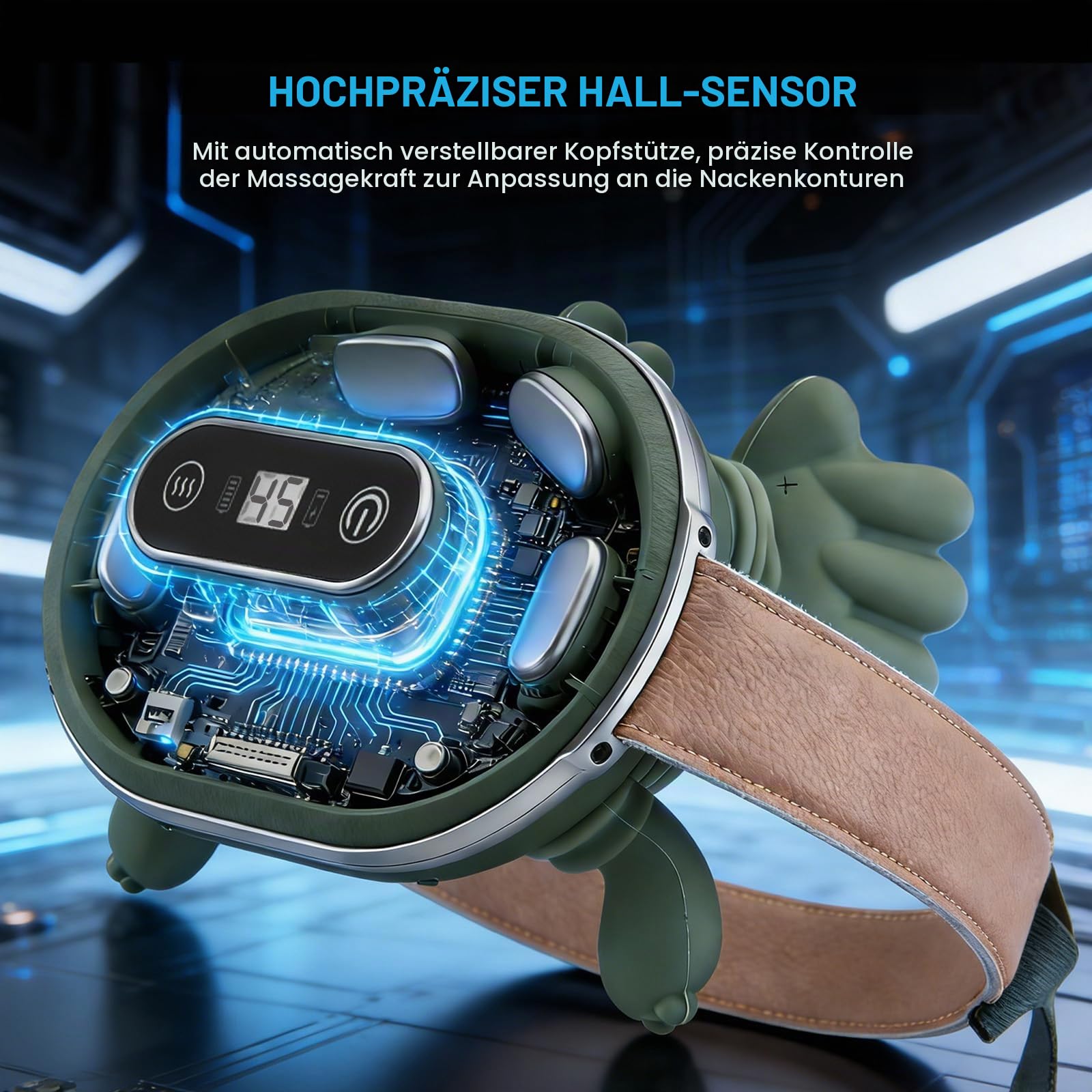 4D Nackenmassagegerät, Massagegerät Nacken mit 3 Massageeinstellungen & Wärme, Touchscreen-Tasten, Tragbares Nacken und Schulter Shiatsu Massagegerät für Zuhause, Büro & Reise