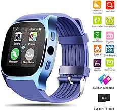 Smart Watch Bluetooth Unlocked Wristwatch Cell Phone With SIM TF Card Slot Camera Pedometer Sleep Monitoring for Men Boys Women Girls for IOS iPhone Android Samsung LG Motorola Huawei HTC (Blue) - coolthings.us