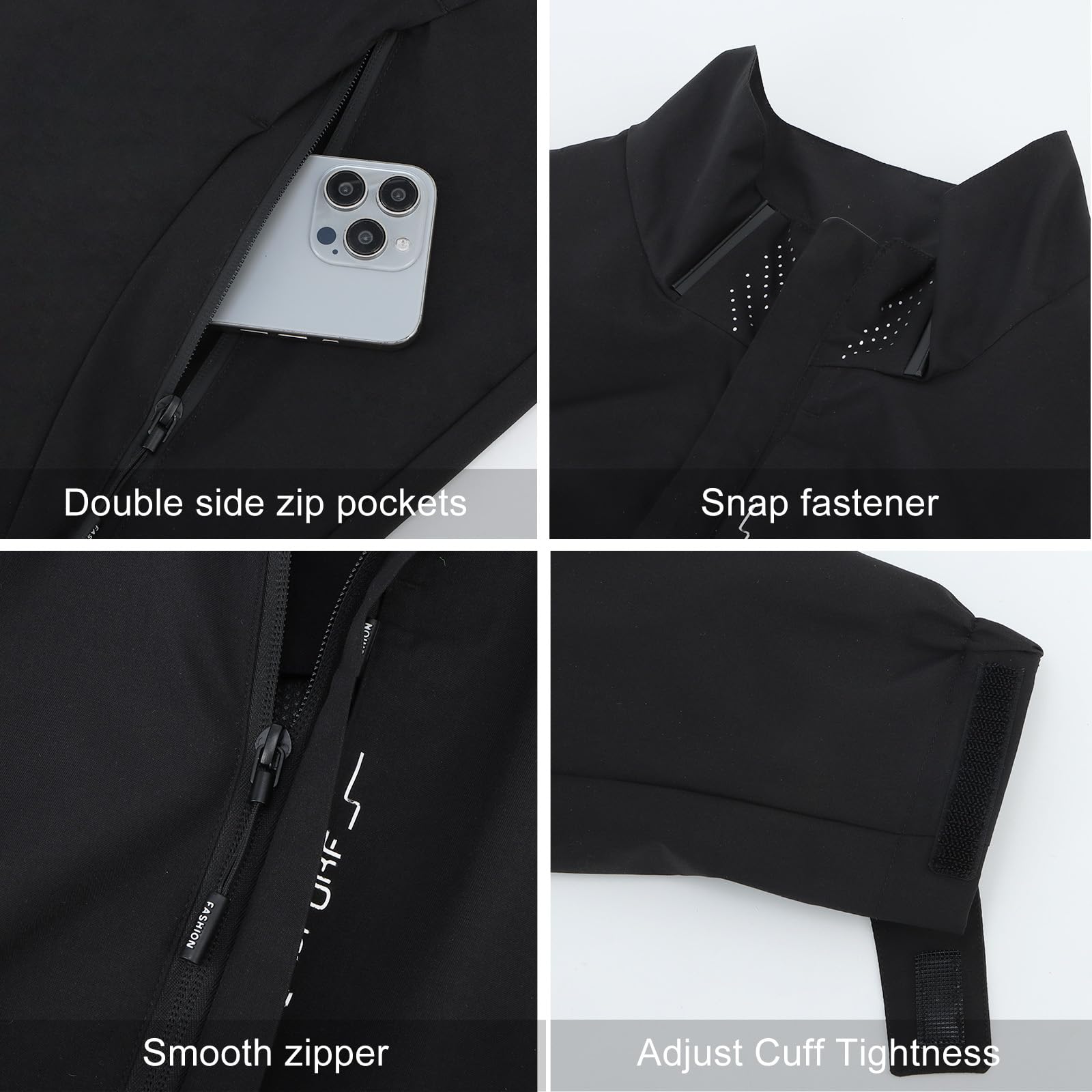 Chaqueta Impermeable Hombre Aire Libre Ligera Caminar Prueba Viento Deportiva Capucha Mountain