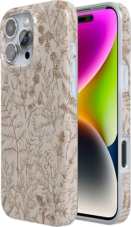Casely iPhone 16 Pro Case | Beige Garden | Neutral Floral | Compatible with MagSafe | Classic Ultra Slim Design