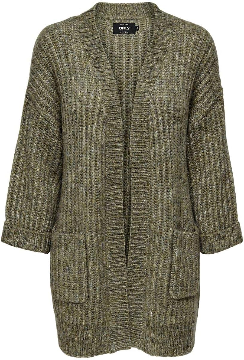 ONLY Women's thick cardigan. Grey XXLarge Amazon.co.uk Fashion