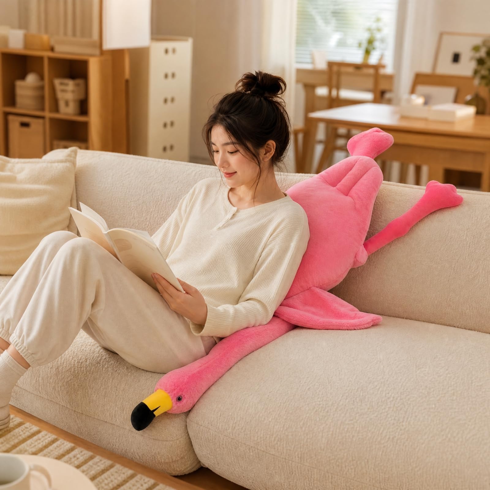 di Peluche Peluche con Collo Lungo Leggero per Soggiorno, Angolo Lettura, Gioco Immaginativo, 130CM