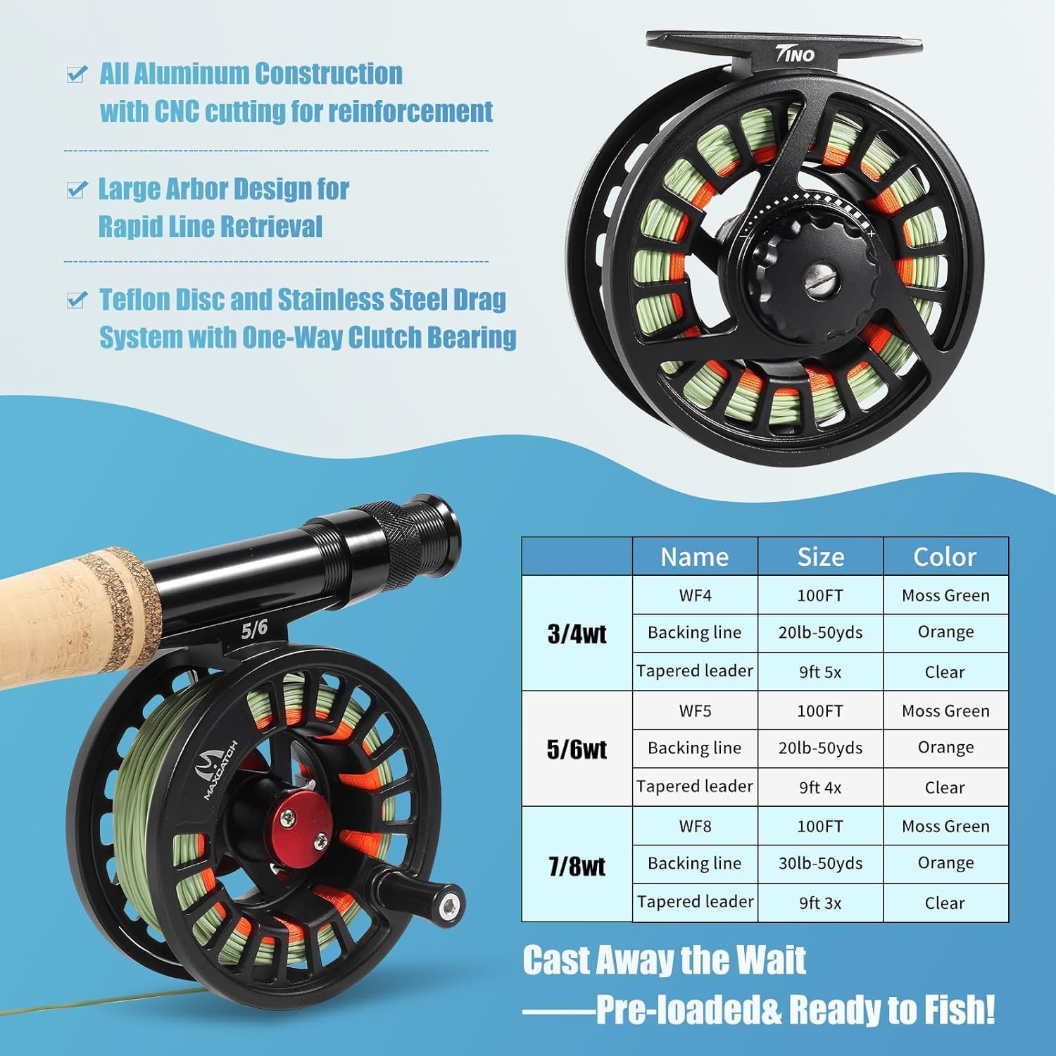 Maximumcatch Extreme-X Fliegenfischer-Kombination aus Rute und Rolle, 3-8wt Combo