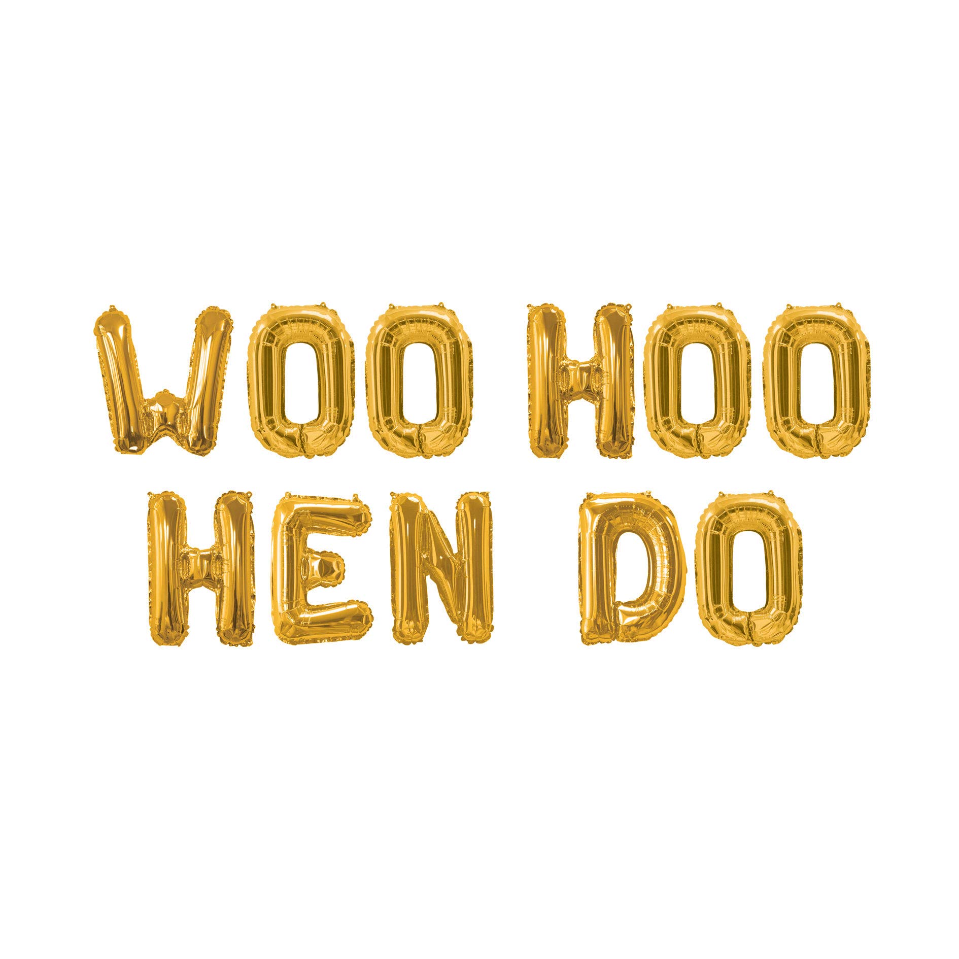Neviti 776209 Gold Foil WOO HOO Hen DO Balloon Bunting, 40 x 40 cm