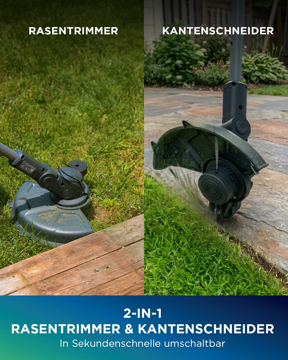 30 cm 20V Brushless 2-in-1 Akku Rasentrimmer & Rasenkantenschneider