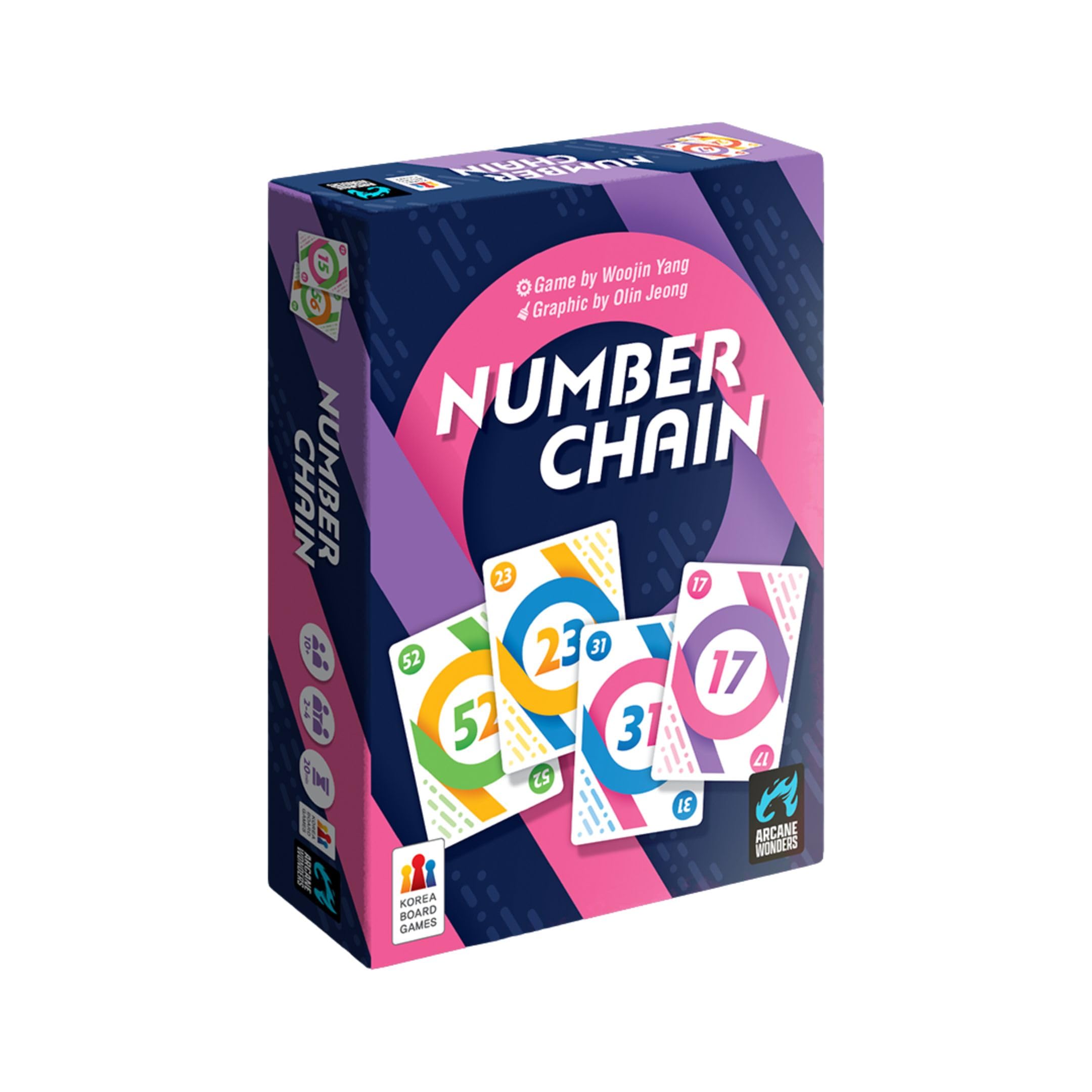 Arcane Wonders Number Chain Card Game | Ages 10+ | 2-4 Players | Fast-Paced Number Chaining Strategy Game With Wild Cards, Pivot And Relay Modes | Competitive Family Game