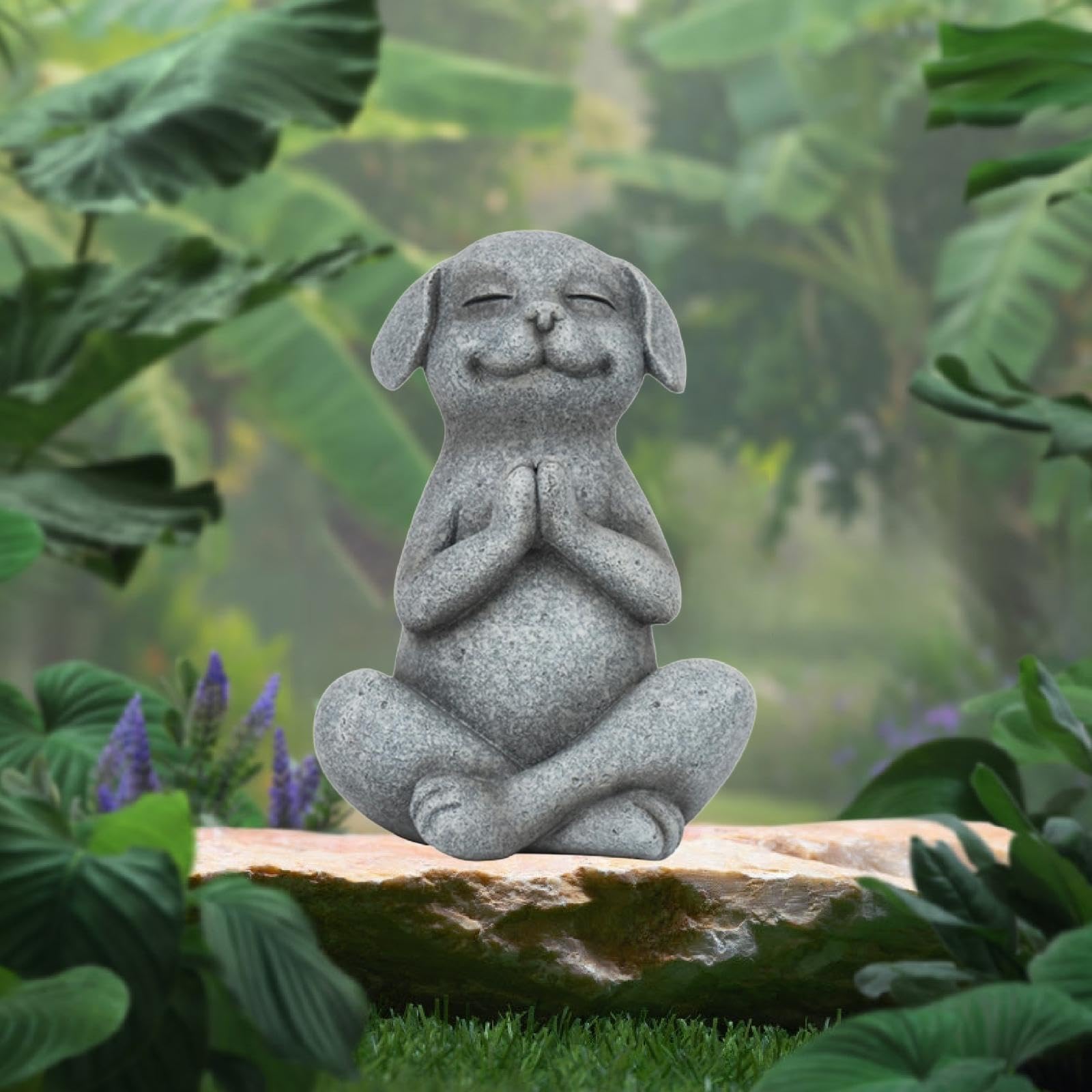 Statuetta Decorativa da scrivania - Statua Artistica, Statua di Cane in Meditazione, Scultura di Animali, Statuetta da Tavolo a Forma di Cane, Regalo per Il Soggiorno, Ornamenti in Resina a Forma di