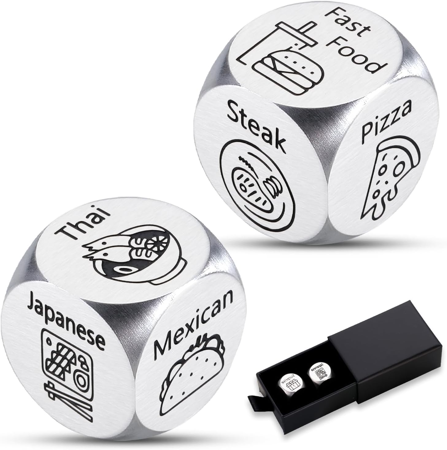 Food Dice Qwixx Dice Game Movie Night Supplies for Couple Husband Wife Valentines Gifts for Him Her Boyfriend Girlfriend Food Decision Dice Date Night Ideas