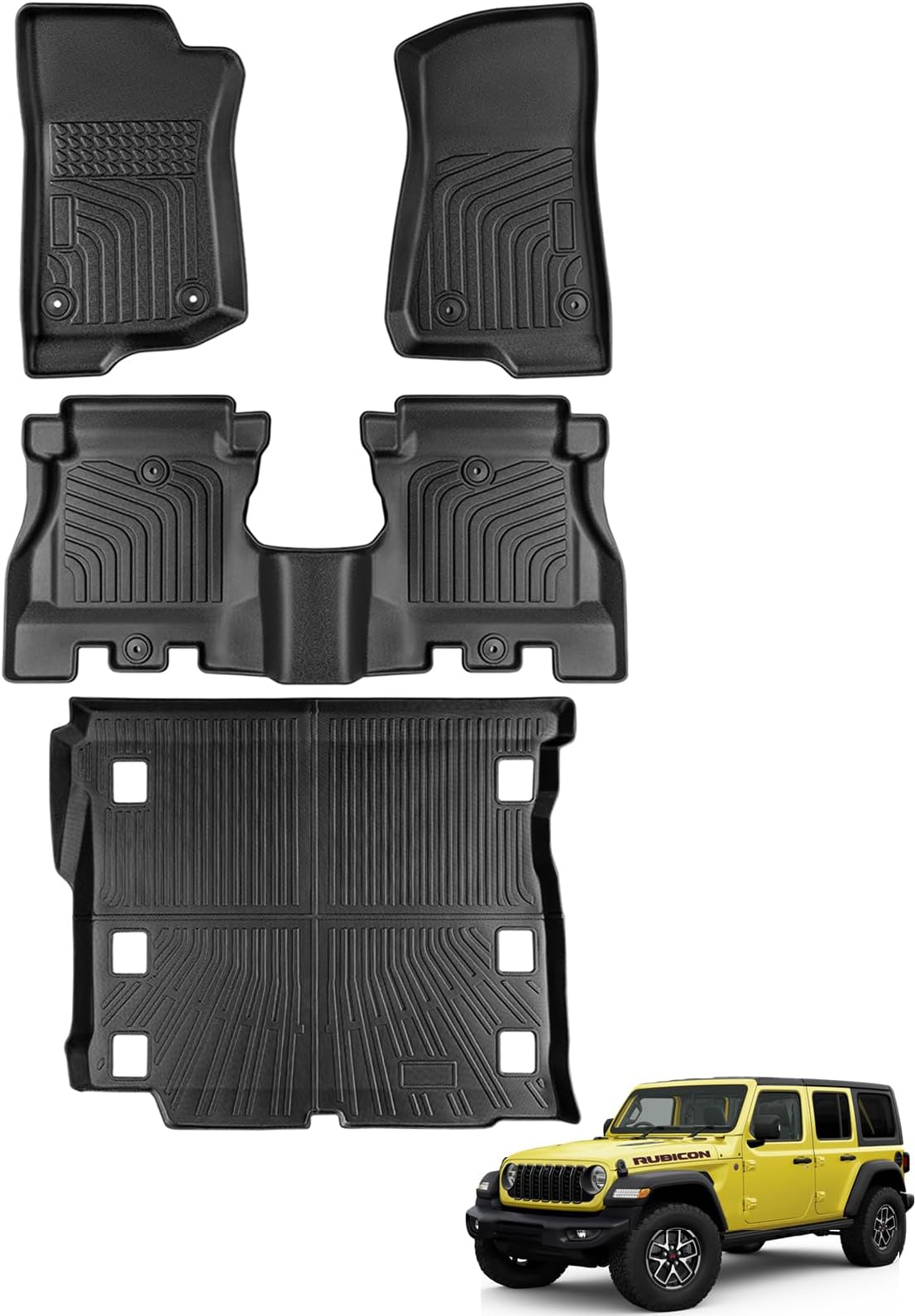 MKR Car Floor Mats For 18-25 Jeep Wrangler JL Unlimited 4 Door Only (N