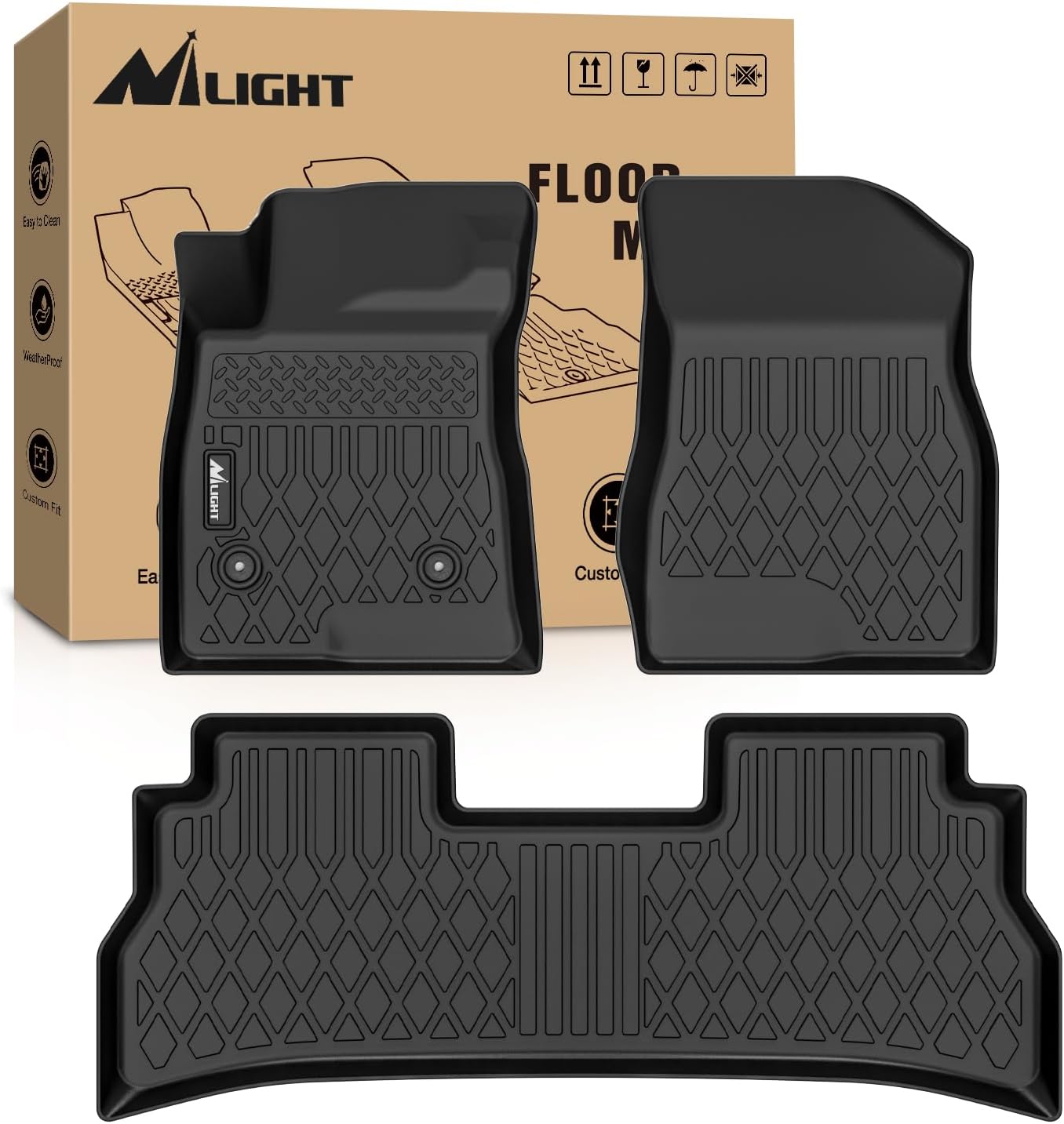 Nilight TPE Floor Mats for Chevy Trax Buick Envista 2024 2025 2026, All Weather Custom Fit Heavy Duty Floor Liners