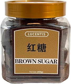 Chinese Brown Sugar Cubes (云南红糖) – 14.2oz (400g) Handmade Yunnan Dark Brown Sugar – Natural Sweetener for Tea & Coffee, Canned Packaging