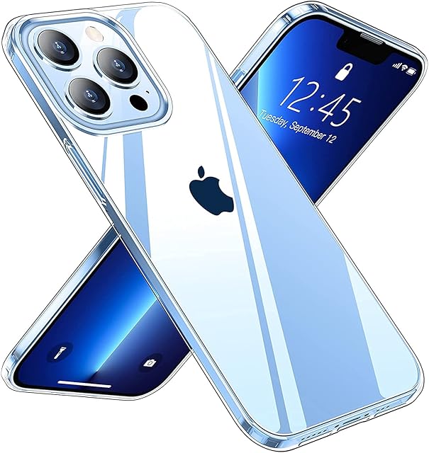 Crystal Clear Transparent for iPhone 13 Gel Case | Comes with Anti-Scratch, Shock Absorption and Anti-Yellowing Protection | Slim-Fit Soft Silicone Cover | Supports Wireless Charging