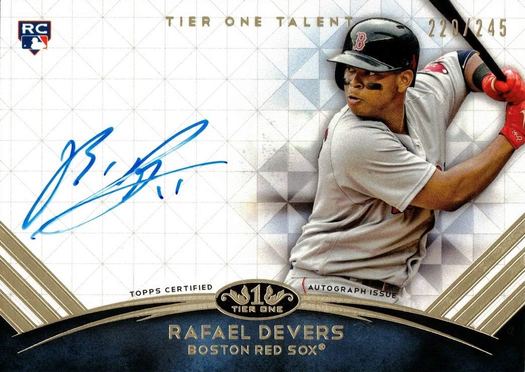 2018 Topps Tier One Talent #TTA-RD Rafael Devers Certified Autograph Baseball Rookie Card - Only 245 made!