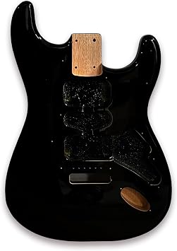 DIY Electric Guitar Kits, okoume Body maple neck & composite ebony fingerboard (Black)