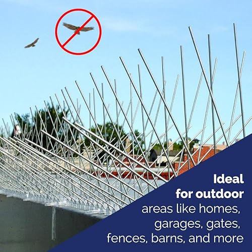 Vista 7 de Juego de pinchos de acero inoxidable contra los pájaros, de Bird-X Kit, N/A