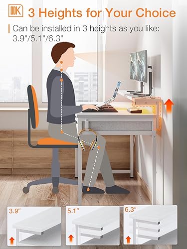 Miniatura 7 de ODK Escritorio para computadora de 55 pulgadas con 3 cajones y tomas de corriente USB, escritorios de oficina en casa con luces LED y soporte de