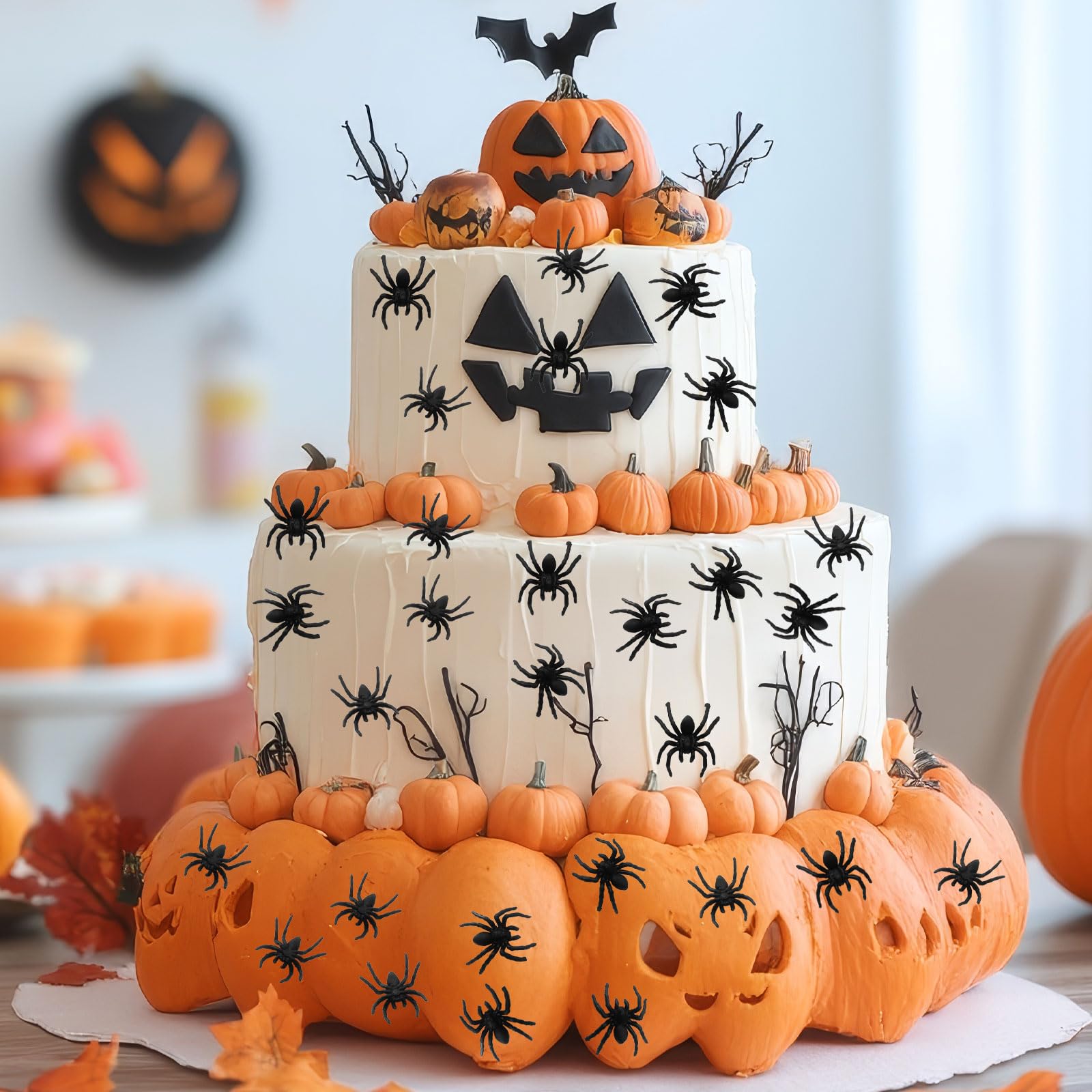 60 Araignées En Plastique Pour Décorations Halloween - Couleur Mixte, Idéales Pour Fêtes Effrayantes Et Farces