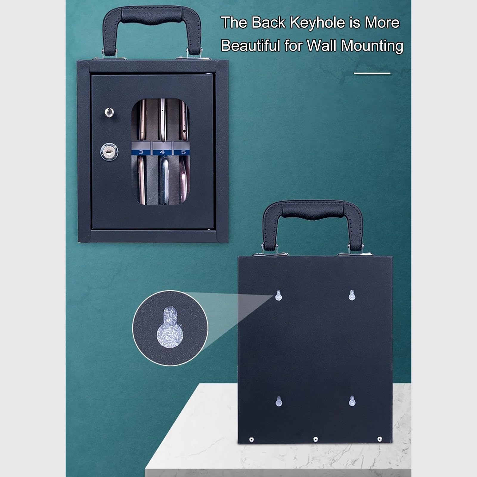 Handy-Schließfach for Klassenzimmer, Handy Safe, Tragbares, an der Wand Montierbares Abschließbare Box for Schulen, Unternehmen und Betriebe(24 Slots)