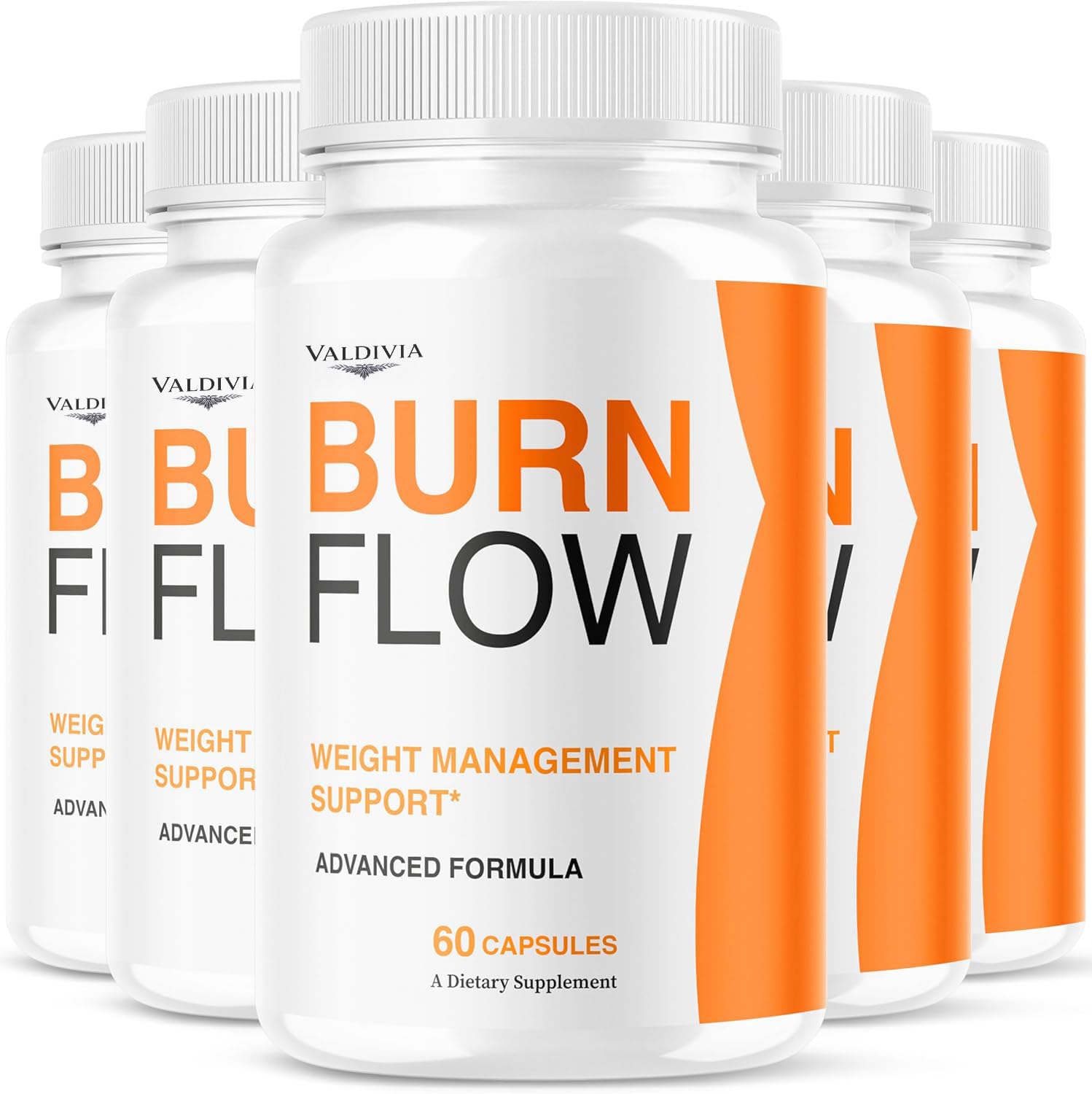 (5 Pack) Burn Flow Capsules - Official Burn Flow Loss Capsules Premium Supplement Support Healthy Digestion, BurnFlow Pills Advanced Formula for Overall Health & Wellness, 300 Capsules for 5 Months