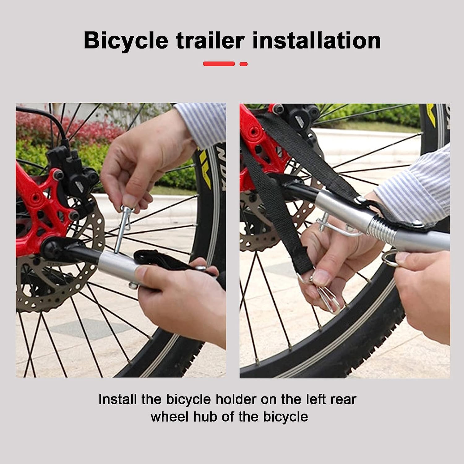Rimorchio per bicicletta, gancio di traino per bicicletta, con perno di sicurezza, gancio di traino per cani, rimorchio per cani