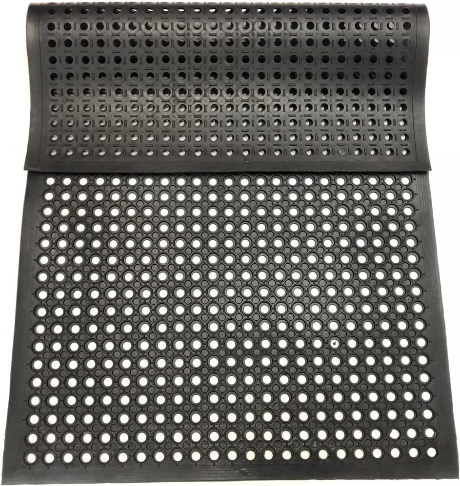 petour Ringgummimatte 150 x 90 x 0.3cm Gummimatte, rutschfest Wabenmatten, Arbeitsplatzmatte, Küche Drainage Matte, Gummi-Bodenmatte, Gelochte Fussmatte, für Heim, Eingangsbereich, Geschäftsräume