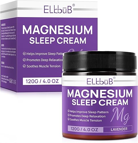 Miniatura 1 de Crema de magnesio para dormir - Enriquecida con aceite de almendras, lavanda y vitamina E para una relajación profunda - Loción de magnesio natural