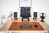 Kanto SE2 Elevated Desktop Speaker Stands for Small Speakers & Compact 2-3 Studio Monitors 3.8 Tall Supports 3.22 kg Damping 1.5 mm Silicone Padding Pair Black